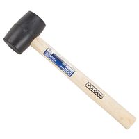 Vulcan JLO-005 Mallet, 8 oz Double-Faced Rubber Head, 11-3/4 in OAL, Wood Handle