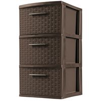 Sterilite 26306P02 Weave Tower, 3-Drawer, Plastic, 12-5/8 in OAW, 15 in OAH, 24 in OAD
