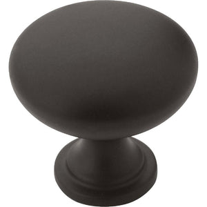 Amerock Edona Series Cabinet Knob, 1-1/8 in Projection, Zinc, Matte Black