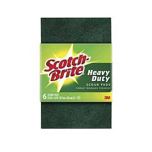 Scotch-Brite 226-5 Heavy-Duty Scour Pad, 6 in L, 3.8 in W, 6 Pack