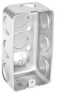 Southwire G19280 Handy Box, 1-Gang, 10 Knockout, 1/2 in Knockout, Steel, Silver, Galvanized