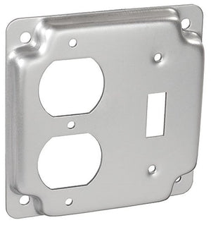 Southwire Box Cover, Square, 2-Gang, Steel, Silver, Galvanized, 1/2 in L, 4 in W (G1941)