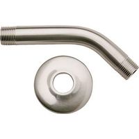 Plumb Pak Chrome Plated Shower Arm with Flange, 7.75 in H, 3.87 in W, 6 in L, 1/2 in Connection