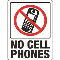 SIGN NO CELL PHONES 9X12