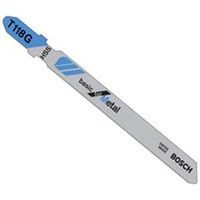 Bosch T118G Jig Saw Blade, 3-5/8 in L, 2-5/8 in L, 5PK, 36 TPI Mtl Blade