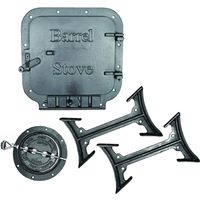 US Stove Barrel Stove Kit, Iron, for 30 or 55 Gallon Barrel Drums, 2-Piece (BK100E/BSK1000)