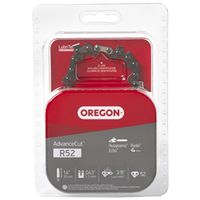 Oregon AdvanceCut R52 Chainsaw Chain, 14 in L Bar, 0.043 Gauge, 3/8 in Pitch, 52-Link