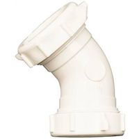 Plumb Pak PP55-7W Drain Pipe Elbow, 1-1/2 in, Slip-Joint, PVC Drain Elbow 1-1/2 45Deg