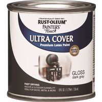 Rust-Oleum 1986730 Enamel Paint, Water, Gloss, Dark Gray, 0.5 Pt, Can, 120 Sq-Ft Coverage Area