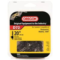 Oregon D72 Chainsaw Chain, 20 in L Bar, 0.05 Gauge, 3/8 in Pitch, 72-Link