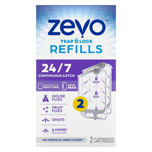 Zevo 818135017615 Flying Insect Trap Refill Cartridge, Odorless, 7 in L Trap, 4 in W Trap