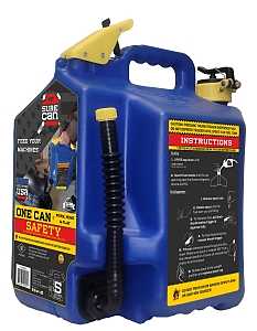 Kerosene Fuel Can, HDPE, Blue, 5 Gallon