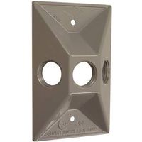 Hubbell 5189-5 Cover, Cluster, Lampholder, Rectangular, 1-Gang, Zinc, Gray, 6/CD