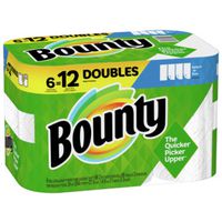 Bounty 66557 Paper Towel, 11 in L, 2-Ply, 6 Double Roll