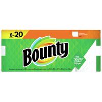 Bounty 67090 Double Roll Paper Towel, 2-Ply, White, 8 Double Rolls