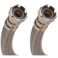 Fluidmaster High-Flex Water Heater Connector, 3/4" FIP, Stainless Steel, Nickel, 12" Length