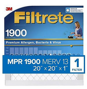 Filtrete UA02-4 Air Filter, 20 in L x 20 in W, 13 MERV, 1900 MPR, Polypropylene Frame