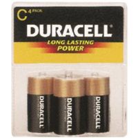 Duracell MN1400R4ZX 1.5V C Alkaline Battery, 7Ah, Manganese Dioxide, 4 Pack