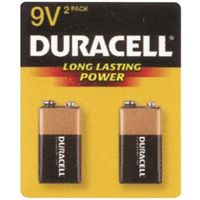 Duracell MN1604B2Z 9V Alkaline Battery, Manganese Dioxide, 2 Pack