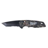 Milwaukee FASTBACK Series Spring Assisted Utility Knife, 2.92 in L Blade, 1-Blade, Camo