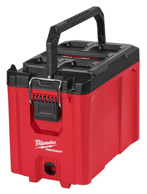 Milwaukee PACKOUT Compact Tool Box, 75 lb, Red, 16.2 in L x 10 in W x 13 in H Outside