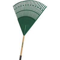 Landscapers Select 34586 Lawn/Leaf Rake, 26-Tine, Poly Tine, Wood Handle, 48 in L Handle