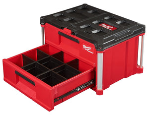 Milwaukee PACKOUT Tool Box, 50 lb, Black/Red, 22.2 in L x 16.3 in W x 14.3 in H (48-22-8442)