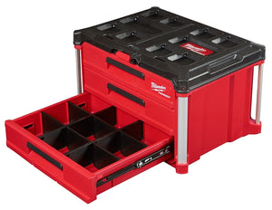 Milwaukee PACKOUT Tool Box, 50 lb, Polypropylene, Black/Red, 22.2 in L x 16.3 in W x 14.3 (48-22-8443)