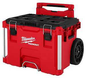 Milwaukee PACKOUT Series Rolling Tool Box, 3450 cu-in, Polypropylene, Red
