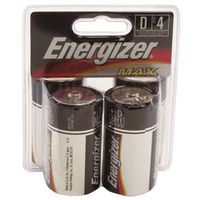 Energizer E95BP-4 D Battery, 1.5V, 18Ah, Alkaline, Manganese Dioxide, Zinc, 4/PK