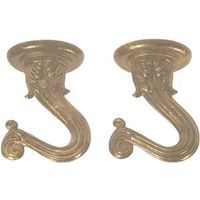 Westinghouse 7045100 Swag Hook Kit, 1-1/2 in L, 1-1/4 in W, 1.06 in H, Antique Brass, 2PK