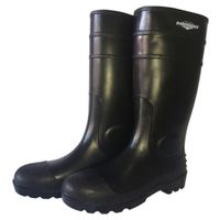 Diamondback L-G06B8 Knee Boots, 8, Black, PVC, Slip-On Matte Black