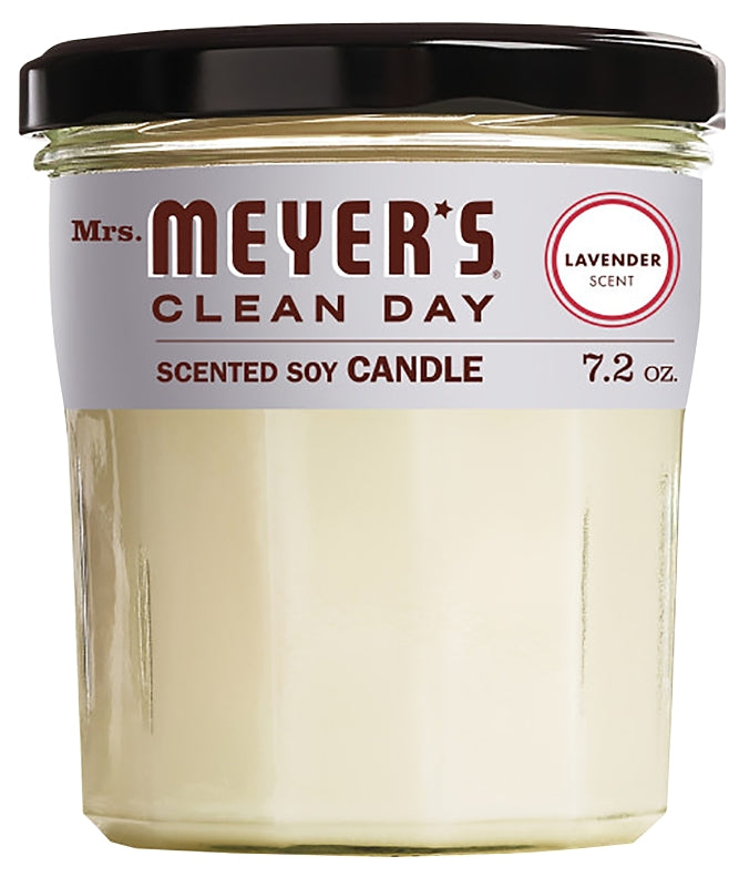 Mrs. Meyer's Soy Candle, Lavender Fragrance, 35 Hr Burning, White, 7.2 Oz
