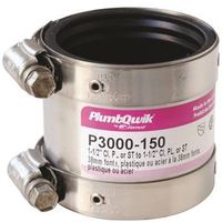 Fernco Transition Coupling, 1-1/2 in, PVC, SCH 40, 4.3 psi Pressure (P3000-150)