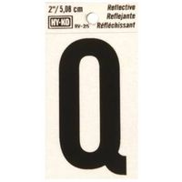 Hy-Ko Reflective Vinyl Letter, Black Q, 1.5 in W x 3 in H (RV-25/Q)