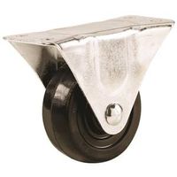 Shepherd Hardware Rigid Caster, 2" Diameter Rubber Wheel, 7/8" Width, 90 lb Capacity