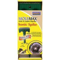 MoleMax 61121 Sonic Stake Repeller, Solar-Powered, 4-3/4 in L Spike Repellent Sonic Sol
