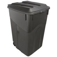 United Solutions TI0073 Wheeled Trash Can, 45 Gal Capacity, Lid Closure