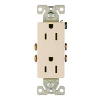 Eaton Wiring Devices 1107LA Duplex Receptacle, Light Almond, 2-Pole, 15A, 125V, NEMA 5-15R