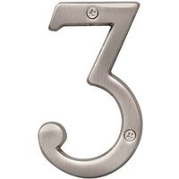 Hy-Ko Prestige Series 4" Nickel House Number 3 in Brass (BR-43SN/3)