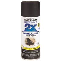 Rust-Oleum Painter's Touch 2X Ultra Cover Spray Paint, Satin, Canyon Black, 12 oz, Aerosol Can