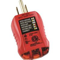 Gardner Bender GFI-3501 Fault Receptacle Tester and Circuit Analyzer, Red GRND Fault Out Tester
