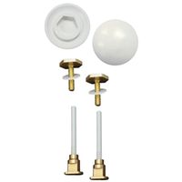 Keeney K835-171 EZ Install Cap and Bolt Set, White Toilet Bolts and Caps