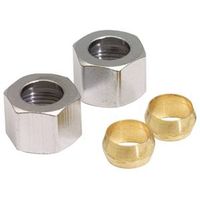 Plumb Pak PP81PC Compression Nut, 3/8 in, Brass, Chrome 2PK CMP Nut/Sleeve