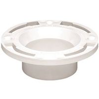 Oatey Closet Flange, 2.36" Width, 3"/4" Connection, PVC, White, Fits Most Toilets (43503)