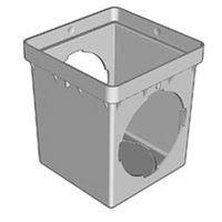 NDS 900 Double Catch Basin, 9.5 in L x 2.2 in W, Square, Polypropylene, Black