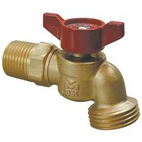 B&K Hose Bibb, 1/2" x 3/4" Connection, MPT x Male Hose, 125 PSI, Brass Body, Chrome (103-053HN)