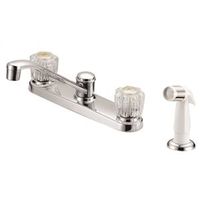 Boston Harbor Kitchen Faucet, 1.8 GPM, 2-Handle, 4-Hole, Metal/Plastic, Chrome Plated