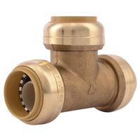 SharkBite 1" Push-Fit Pipe Tee, DZR Brass, 200 PSI Pressure (U374LFA)