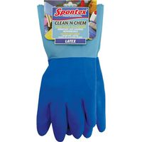 Spontex Clean 'N Chem Protective Gloves, XL, Latex, Blue LG BLU HD PVC Glove